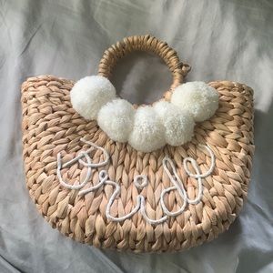 Bride straw purse